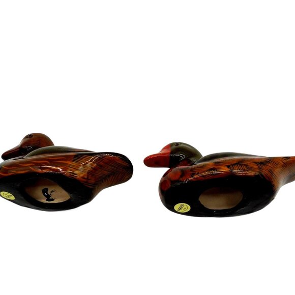 ENESCO DUCK Rustic Figurines Glass Eyes Glossy Vintage Pair 2.5 x 5.1" - Picture 7 of 10